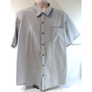 Magellan Outdoors Magshield Adventure Gear Short Sleeve Shirt Gray plaid 2XL